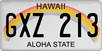 HI license plate GXZ213