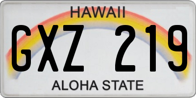 HI license plate GXZ219