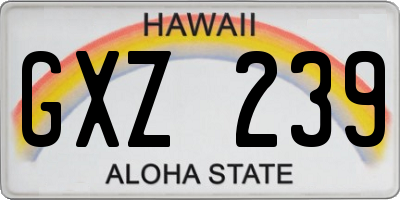 HI license plate GXZ239