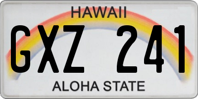 HI license plate GXZ241