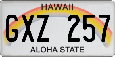 HI license plate GXZ257