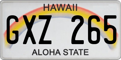 HI license plate GXZ265
