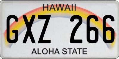 HI license plate GXZ266