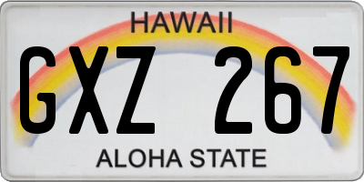 HI license plate GXZ267
