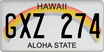 HI license plate GXZ274