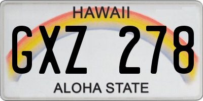HI license plate GXZ278
