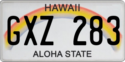 HI license plate GXZ283