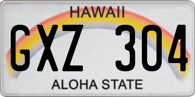 HI license plate GXZ304