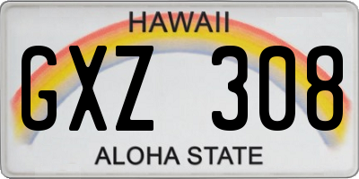HI license plate GXZ308