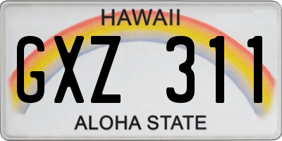 HI license plate GXZ311