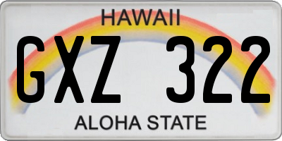 HI license plate GXZ322