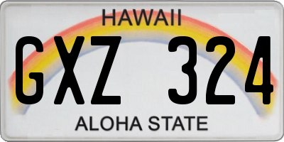 HI license plate GXZ324