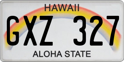 HI license plate GXZ327