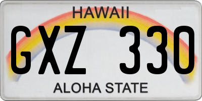 HI license plate GXZ330