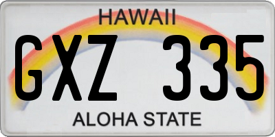 HI license plate GXZ335