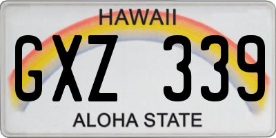 HI license plate GXZ339