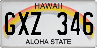 HI license plate GXZ346