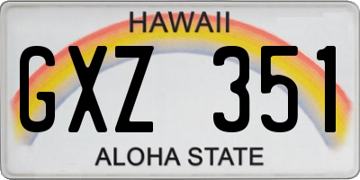 HI license plate GXZ351