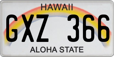 HI license plate GXZ366