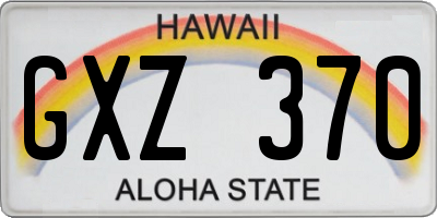 HI license plate GXZ370