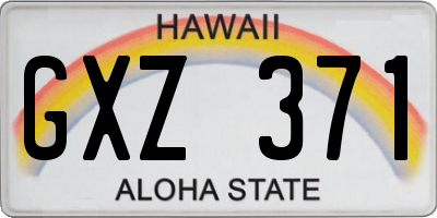 HI license plate GXZ371