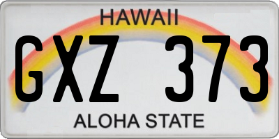 HI license plate GXZ373