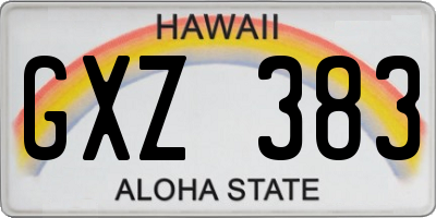 HI license plate GXZ383