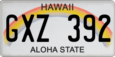 HI license plate GXZ392