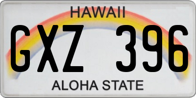 HI license plate GXZ396