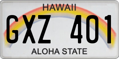 HI license plate GXZ401