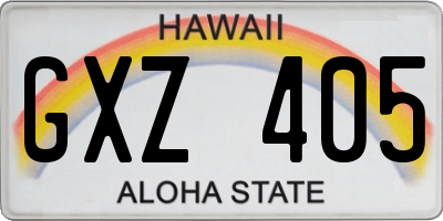 HI license plate GXZ405