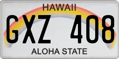 HI license plate GXZ408