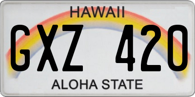 HI license plate GXZ420