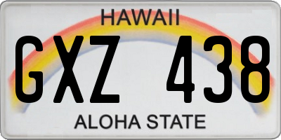 HI license plate GXZ438