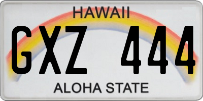 HI license plate GXZ444