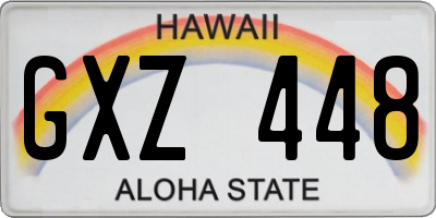 HI license plate GXZ448