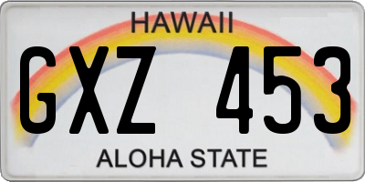 HI license plate GXZ453