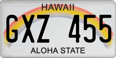 HI license plate GXZ455