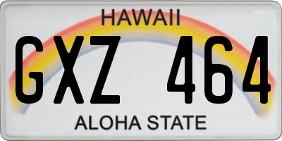 HI license plate GXZ464