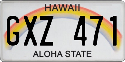 HI license plate GXZ471