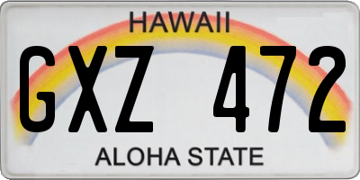 HI license plate GXZ472