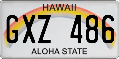HI license plate GXZ486