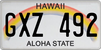 HI license plate GXZ492