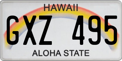 HI license plate GXZ495