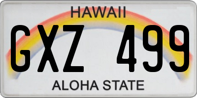 HI license plate GXZ499