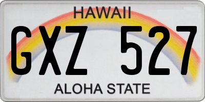 HI license plate GXZ527