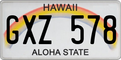 HI license plate GXZ578