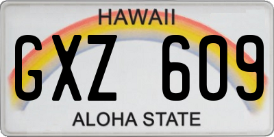 HI license plate GXZ609