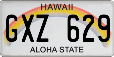 HI license plate GXZ629