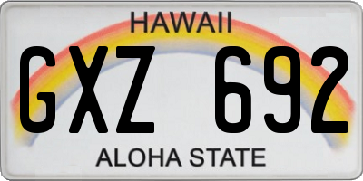 HI license plate GXZ692